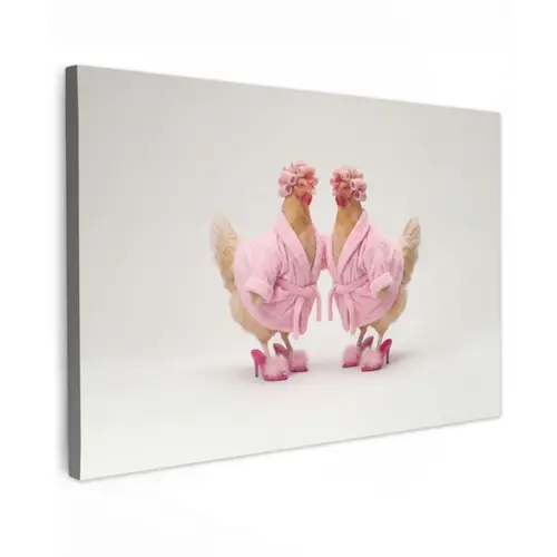 Kippen - Badjas - Krukspelden - Hakken canvas 2cm klein -z3d
