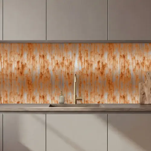 Metaal - Grijs - Oranje - Roest keuken achterwand 2 middel 871 zz_3dshopping