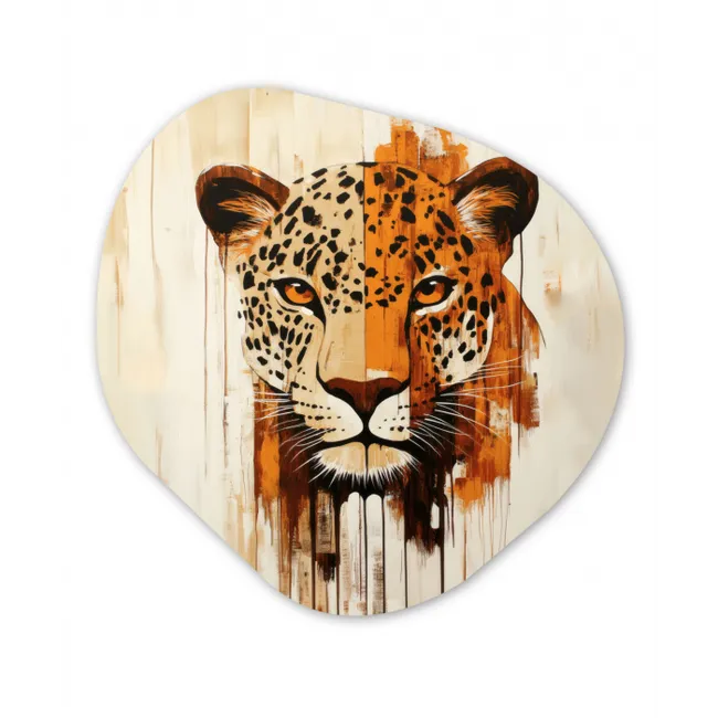 Luipaard - Symmetrisch - Strepen Wandcirkel Organisch Forex 3mm klein -3d