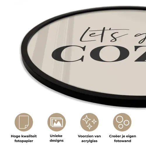 Beige - Winter - Quote - Cozy Fotolijst rond zonder passe partout klein -closeup_NL