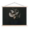 Zwarte - Hoed - Vrouw textielposter latten blank klein -3d