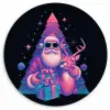 Retro - Kerstman - Rendieren - Kerstboom Wandcirkel kunststof plaat 5mm dik klein -3d