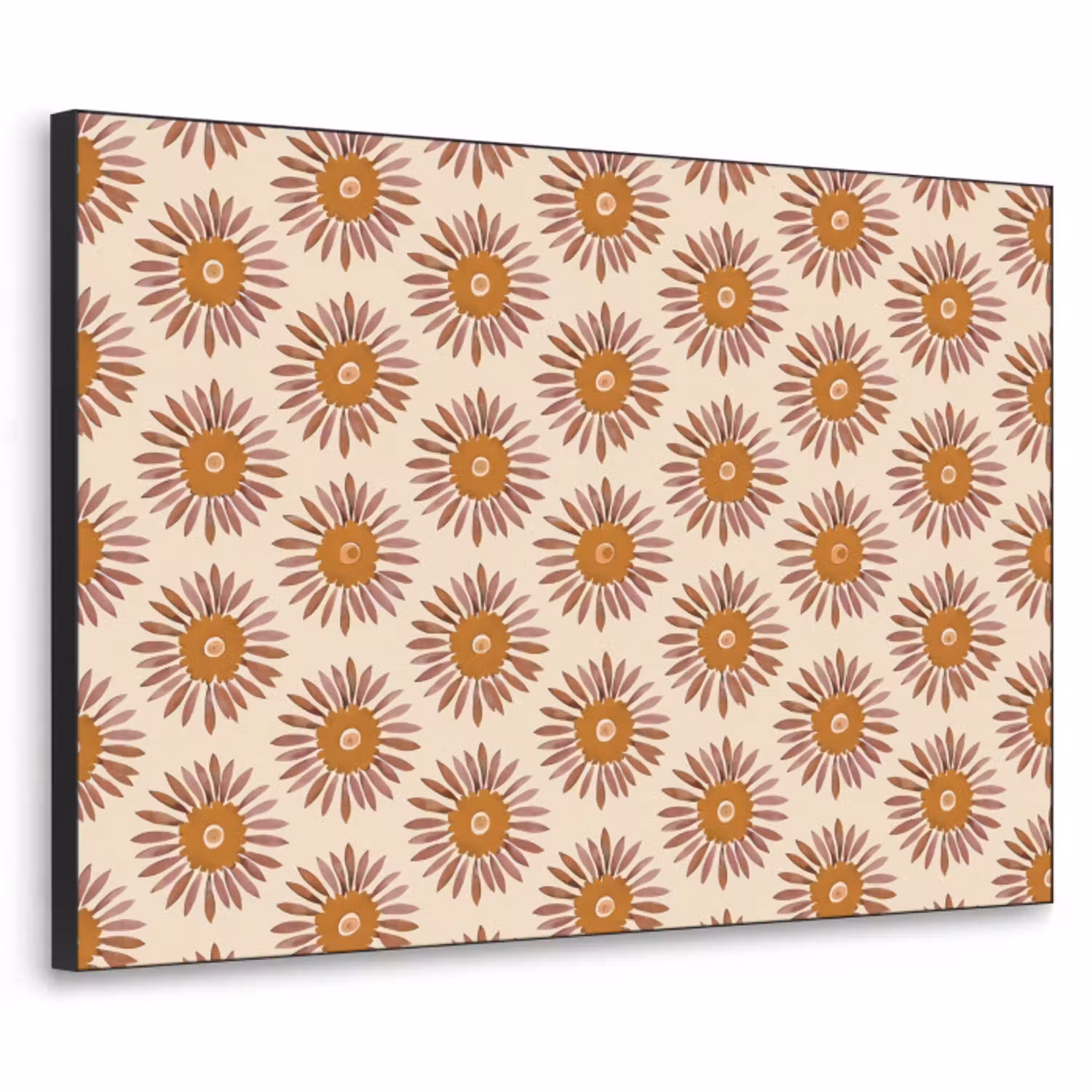 Patroon - Retro - Bruin Textielframe zwart klein 947 -3d