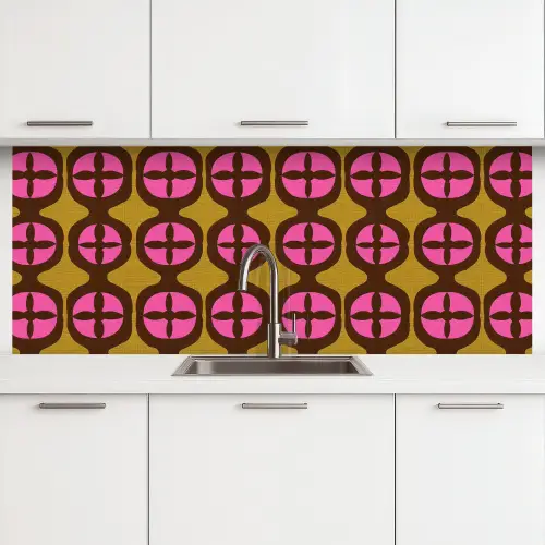 Modern - Patroon - Roze keuken achterwand 2 middel 871 -3d