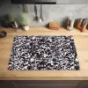 Spat - Stippen - Zwart - Wit Inductie beschermer vinyl 3mm klein 276 -sfeer5