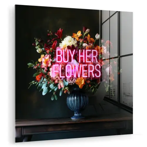 Quote - Bloemen - Vaas - Neon plexiglas 5mm klein -zzzproduct_nieuw