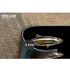 Vissen - Goud - Zwart Placemat vinyl groot -closeup