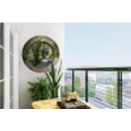 Bos - Stenen - Doorkijk - Pad - Blauwe regen Wandcirkel tuinposter met ringen klein -buiten1