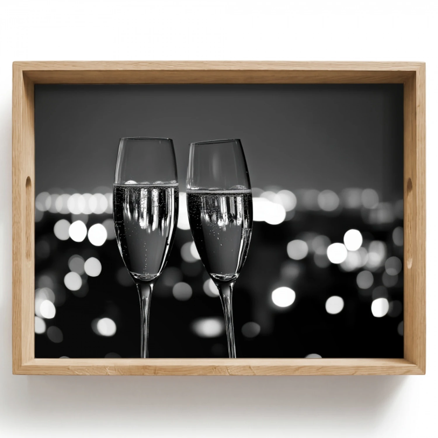 Bubbels - Proosten - Champagneglazen - Stadslichten Dienblad Rechthoek middel -z3d_shopping