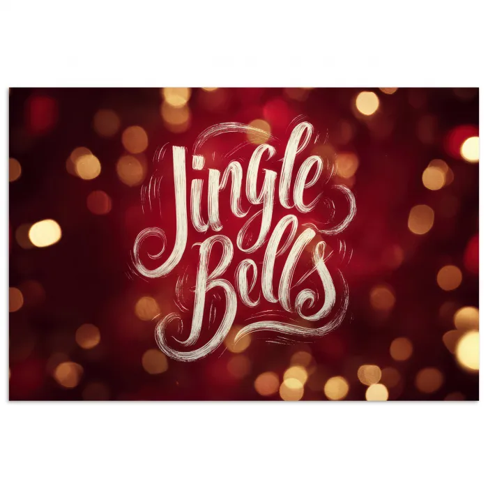 Jingle - Bells - Kerst - Rood poster papier klein -3d