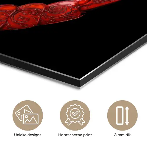 Garnaal - Rood - Dieren aluminium wit klein -closeup_NL