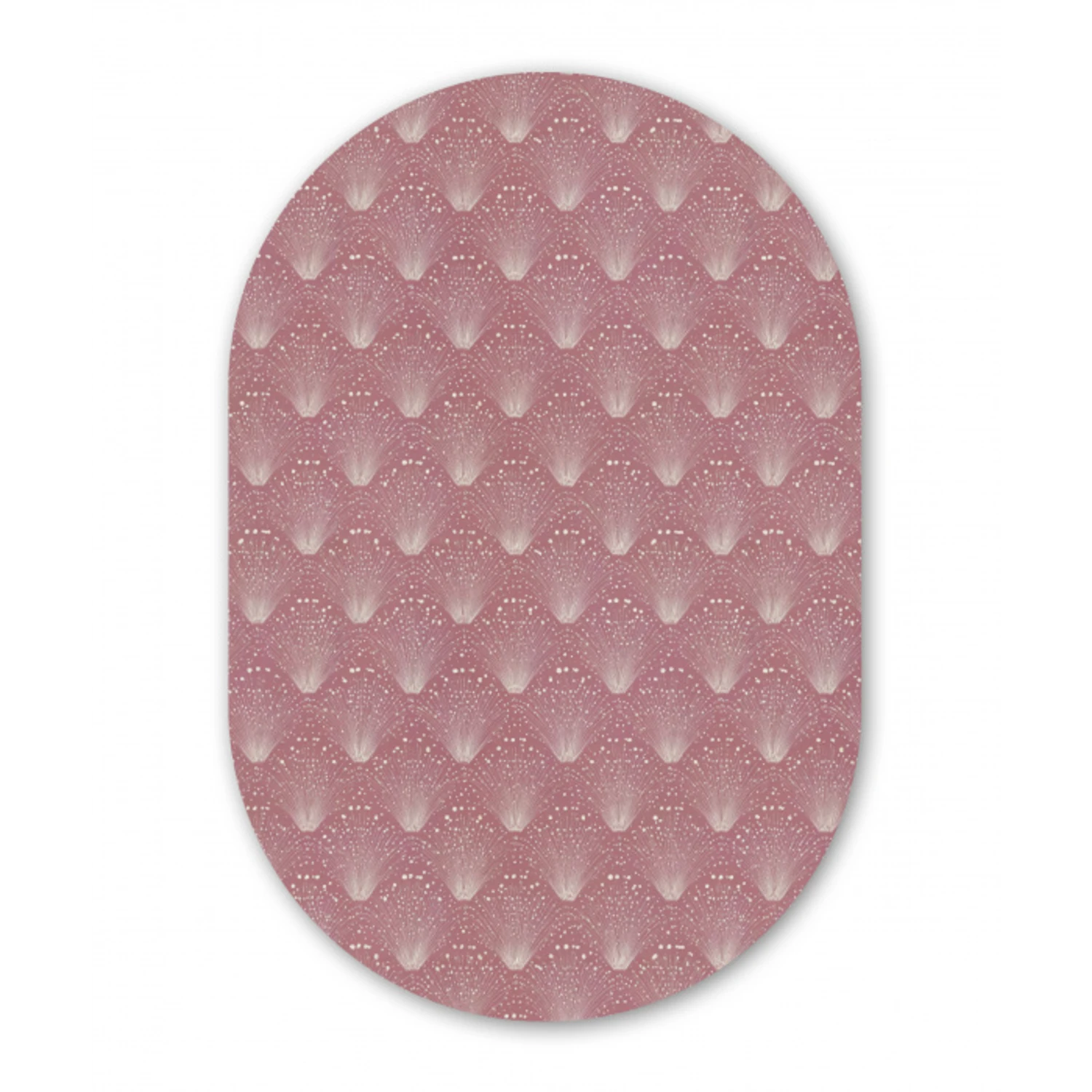 Trendy - Patroon - Roze Wandcirkel Ovaal Aluminium middel 839 -3d