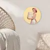 Handdoeken - Vrouw - Jurk - Roze Wandcirkel kunststof plaat 5mm dik klein -sfeer5