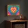 Hart - Tie Dye - Kleurrijk Light Box met batterij (Wandlamp kind) middel -sfeer5_kind