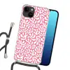 Koraal - Patroon - Roze - Wit - Minimalistisch Crossbody Case iPhone 14 middel -sfeer1