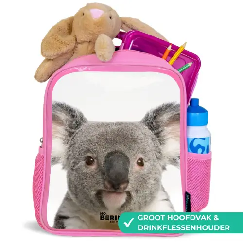 Schattige Koala Beer Kinderrugzak - Roze middel -inhoud_NL