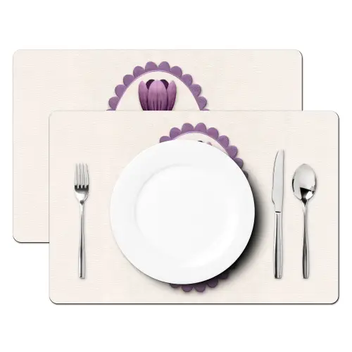 Tulpen - Paars - Lijst - Bladeren Placemat vinyl groot -zzsfeer2_Kitchenyeah-website