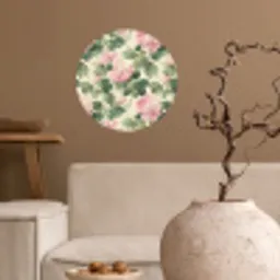 Rozen - Botanisch - Roze Wandcirkel behangsticker klein 186 -sfeer1