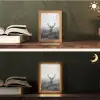 Hert - Mistig - Zwart - Wit Light Box met kabel (Tafellamp) klein -sfeer3
