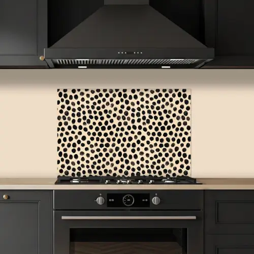 Stippen - Patroon - Zwart keuken achterwand spatscherm klein 900 -sfeer1