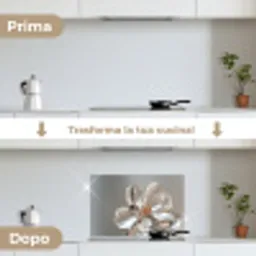 Bloem - Glazen - Doorzichtig keuken achterwand spatscherm klein -voor_na_IT