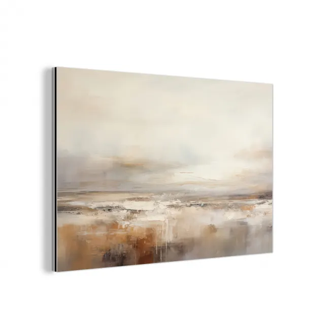 Kunst - Industrieel - Grijs - Bruin - Abstract aluminium wit klein -3d