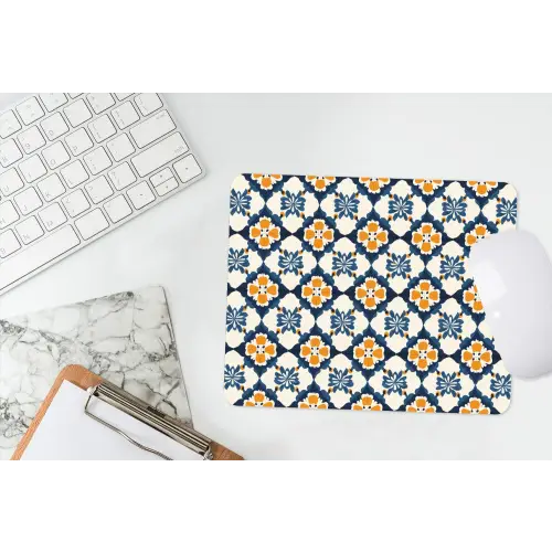 Klassiek - Geometrisch - Blauw muismat rubber klein 262 -witbureau