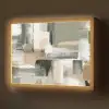 Penseelstreken - Abstract - Aardetinten Light Box met batterij (Wandlamp) middel -z3d_website