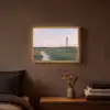 Vuurtoren - Duinlandschap - Zee Light Box met batterij (Wandlamp) middel -sfeer4