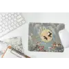Kraanvogels - Maan - Bloemen - Blauw muismat rubber klein -witbureau