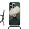 Hoed - Vrouw - Beige Hoesje iPhone 16 Pro Max met koord klein -3d