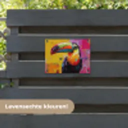 Toeken - Snavel - Kleurrijk - Blokken tuinposter los doek klein -sfeer3