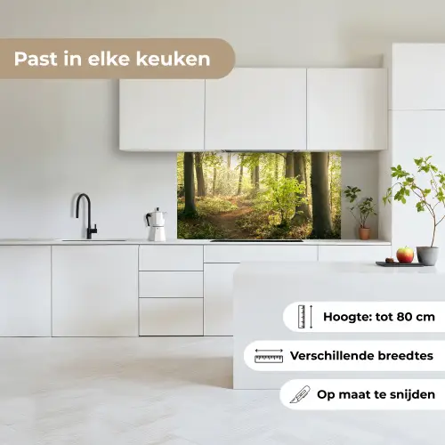 Bos - Bomen - Pad - Zon - Planten - Bladeren - Natuur keuken achterwand 2 middel -sfeer4_NL
