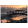 Brug - Mist - Bomen - Water poster papier klein -3d
