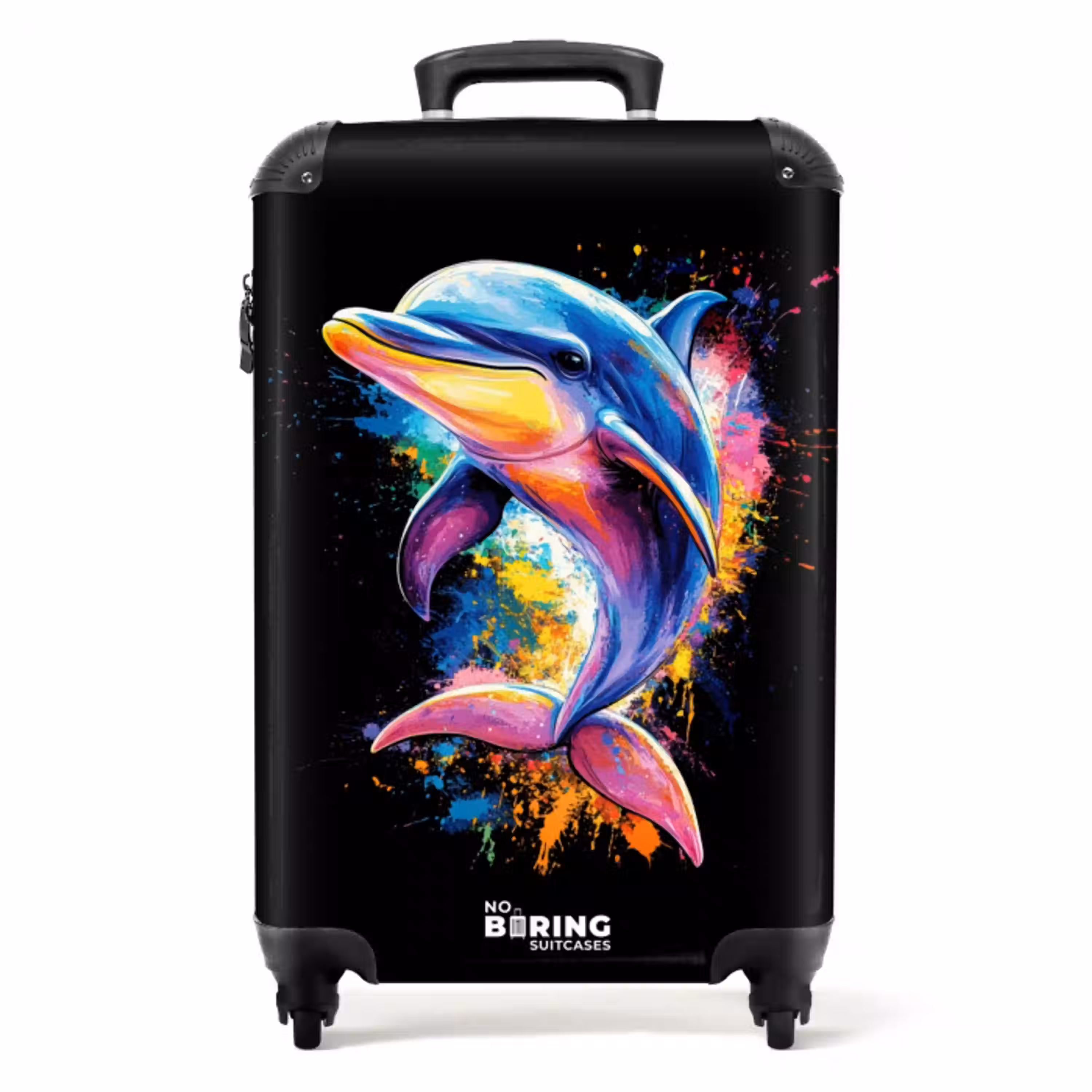 Dolfijn met kleurrijke graffiti NBS - Handbagage koffer - Unisex middel -productfoto_recht