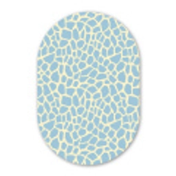 Giraf - Modern - Blauw Wandcirkel Ovaal Forex klein 630 -3d