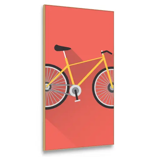 Bicycle Flat Icon Textielframe goud groot -3d