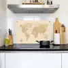 Wereldkaart - Realistisch - Beige Inductie beschemer met haakjes klein -sfeer2