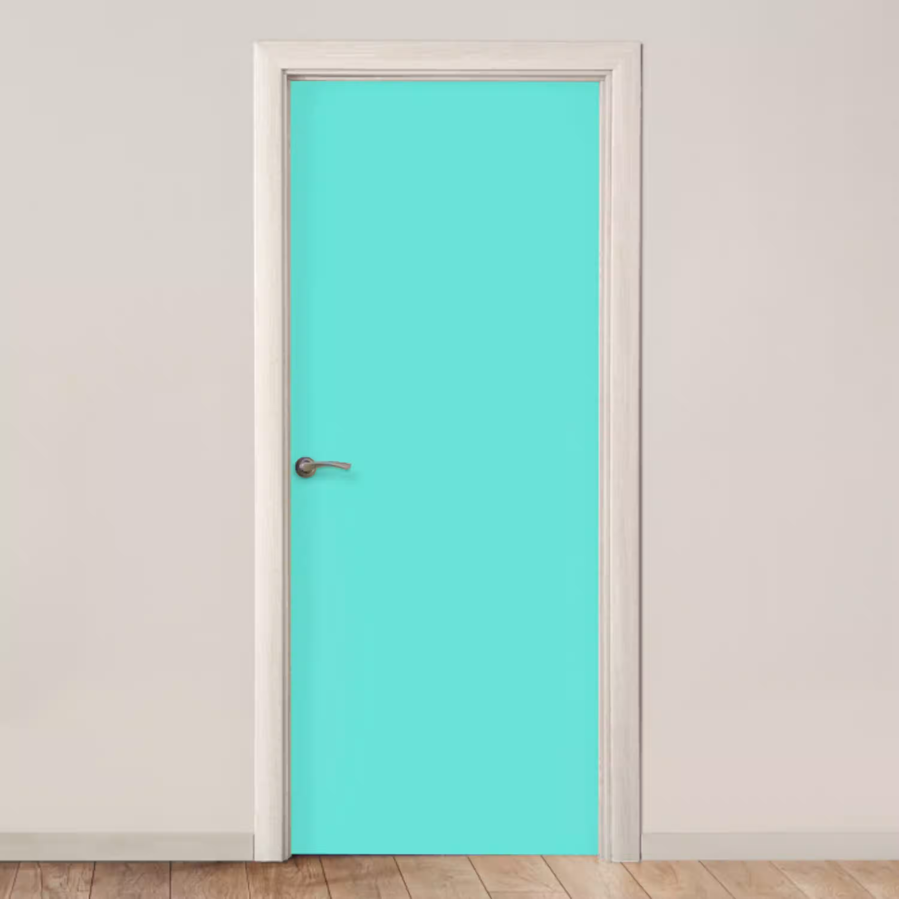 Electric - Cyan - Turkoois deurposter klein 289 -3d_beige
