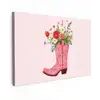 Cowboylaarzen - Roze - Boeket - Bloemen canvas 2cm klein -z3d