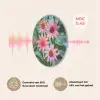 Bloemen - Roze - Glasmozaïek Akoestische PET Vilt - Rond klein -USP_NL