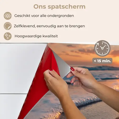 Schildpad - strand - Zonsondergang keuken achterwand spatscherm klein -spatscherm_NL