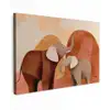 Olifanten - Oranje - Abstract Tuinposter op houten frame 2 cm dik klein -3d
