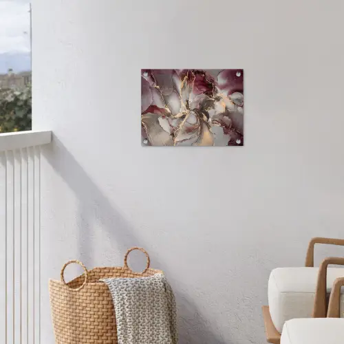 Goud - Marmer - Paars tuinposter los doek klein -sfeer8
