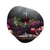 Wijn - Fruit - Stilleven Wandcirkel Organisch Aluminium middel -3d
