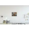 Geschilderd - Abstract - Uil - Bruin textielposter latten blank klein -kinderkamer