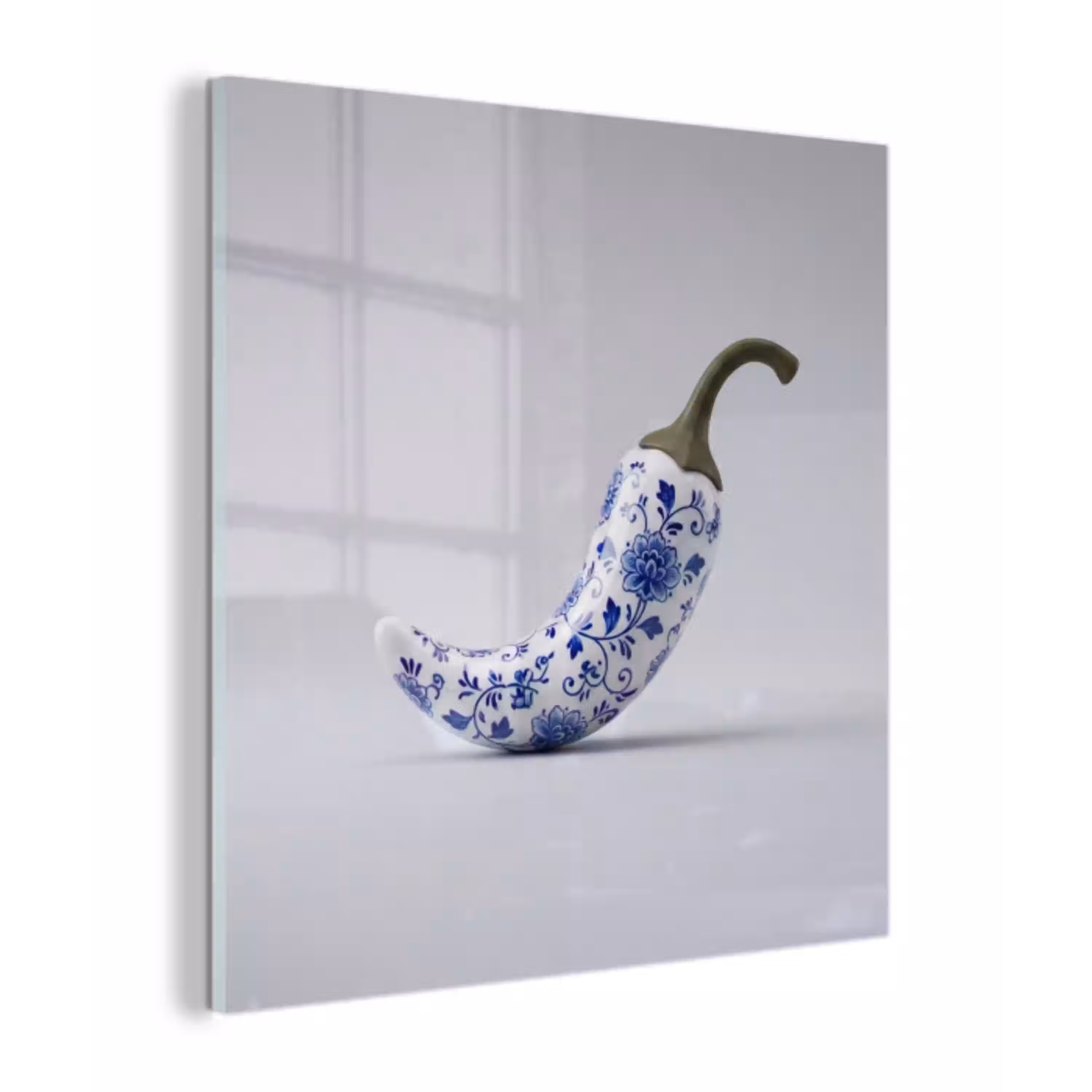 Chilipeper - Keramiek - Blauw plexiglas 5mm klein -z3d