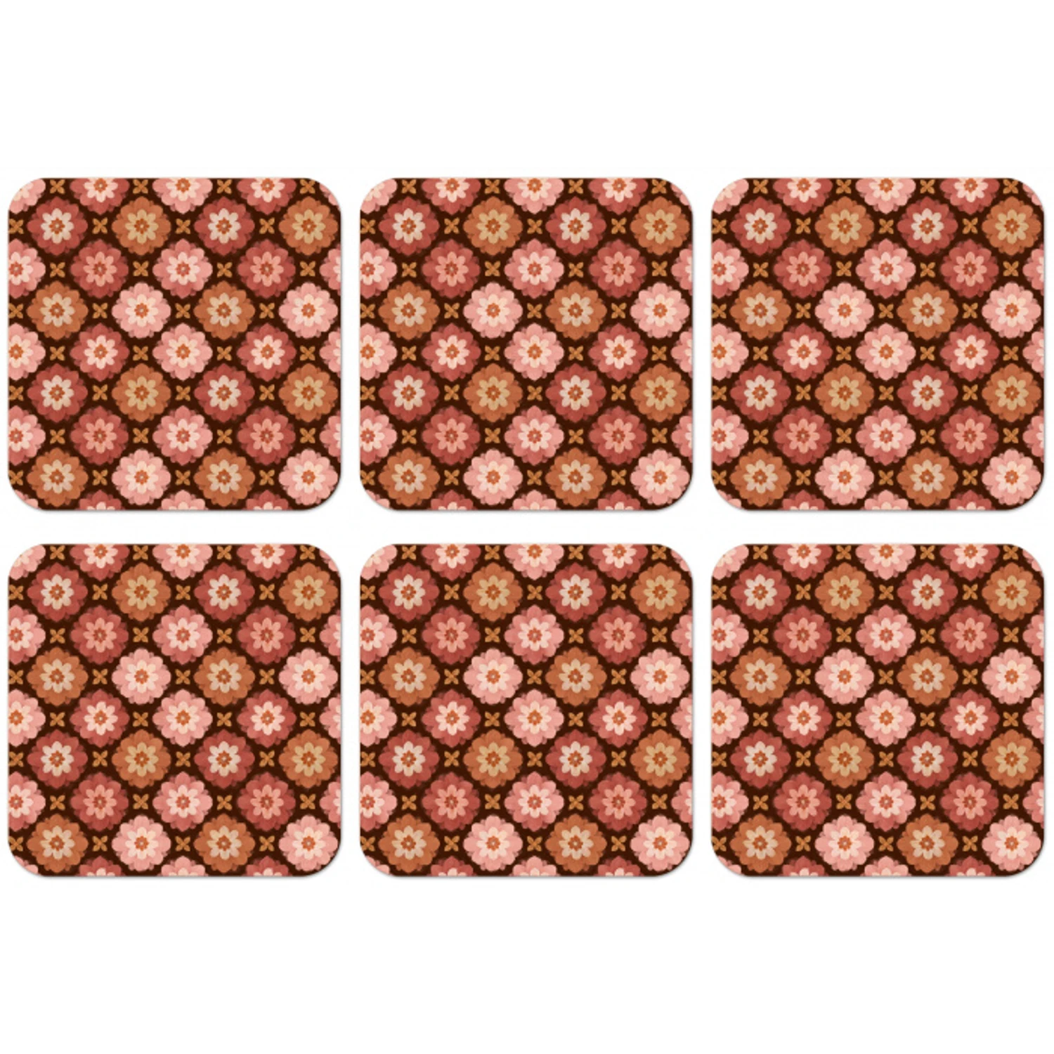 Geometrisch - Bloemen - Kleurrijk onderzetter kurk middel 366 -zkaufland3dotto