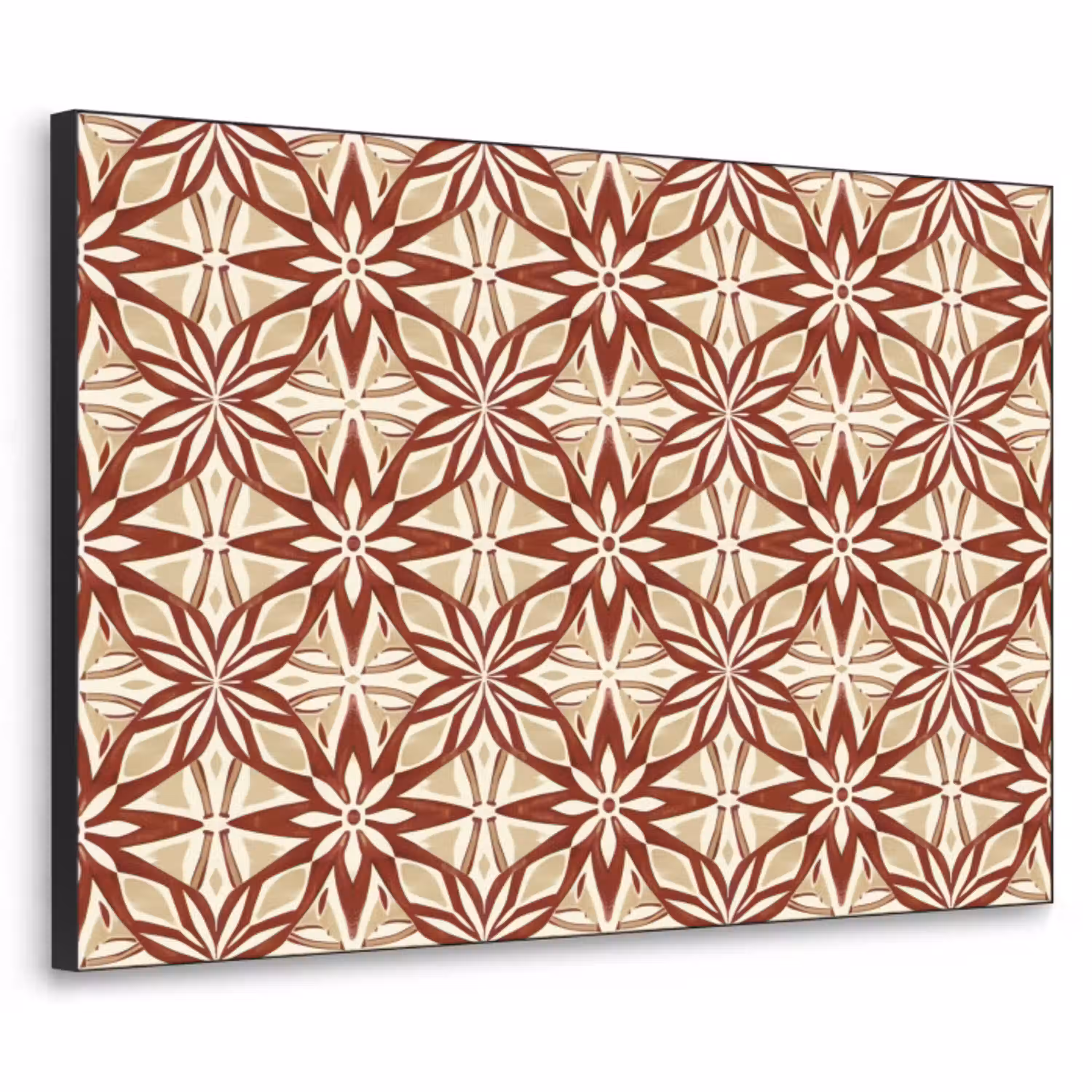Bordeauxrood - Geometrisch - Tegel - Patroon Textielframe zwart klein 947 -3d