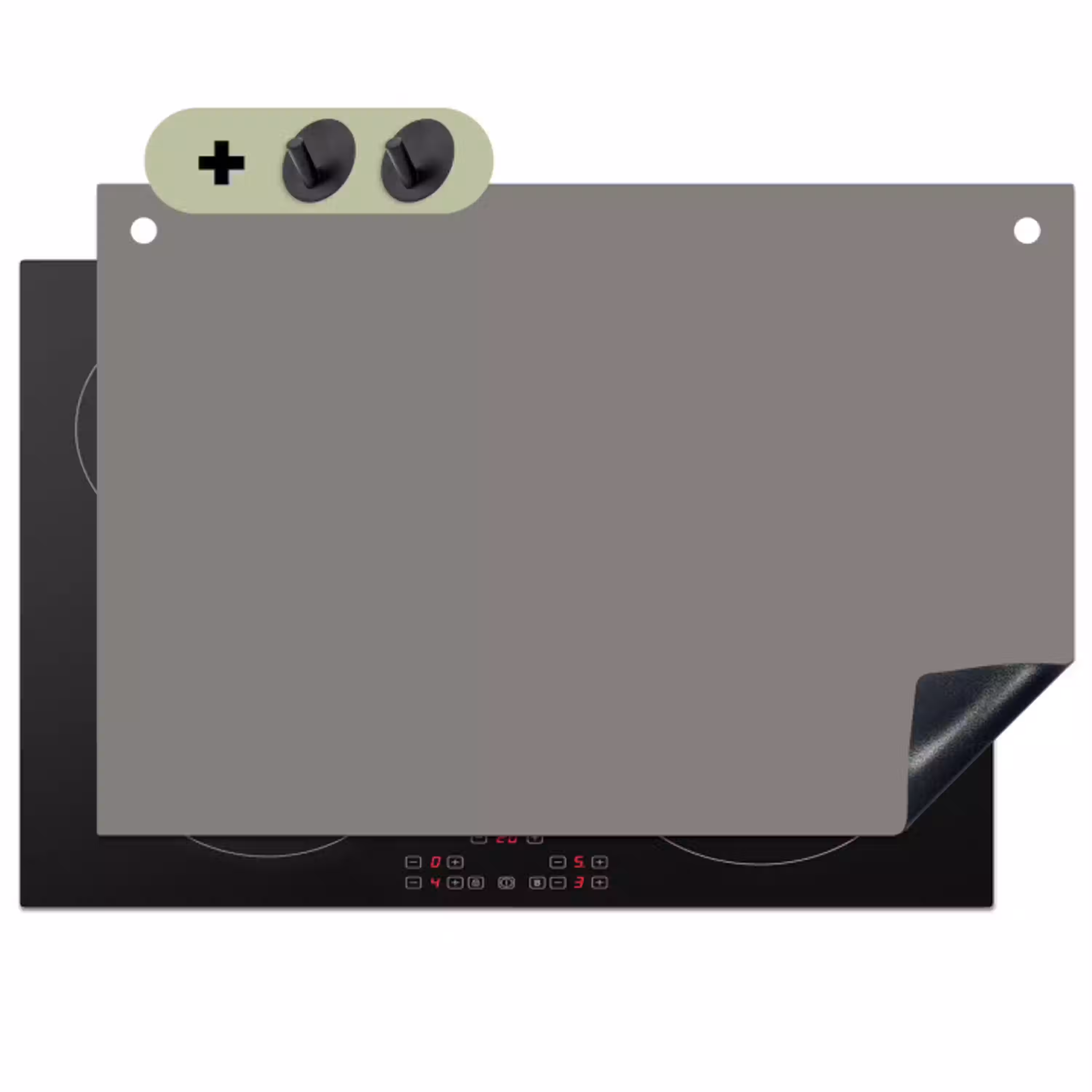 Mineral - Grey - Grijs Inductie beschemer met haakjes klein 777 -3d